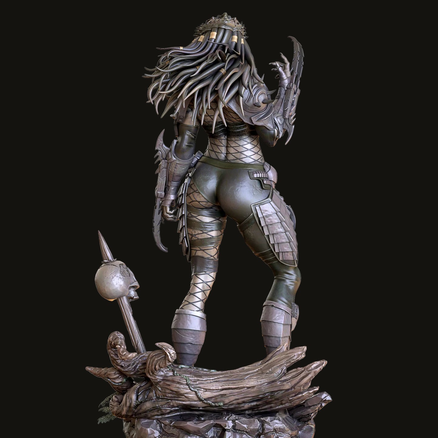 Female Trophy Hunter Alien Pinup Adult 3D Resin Figurine Model Kit