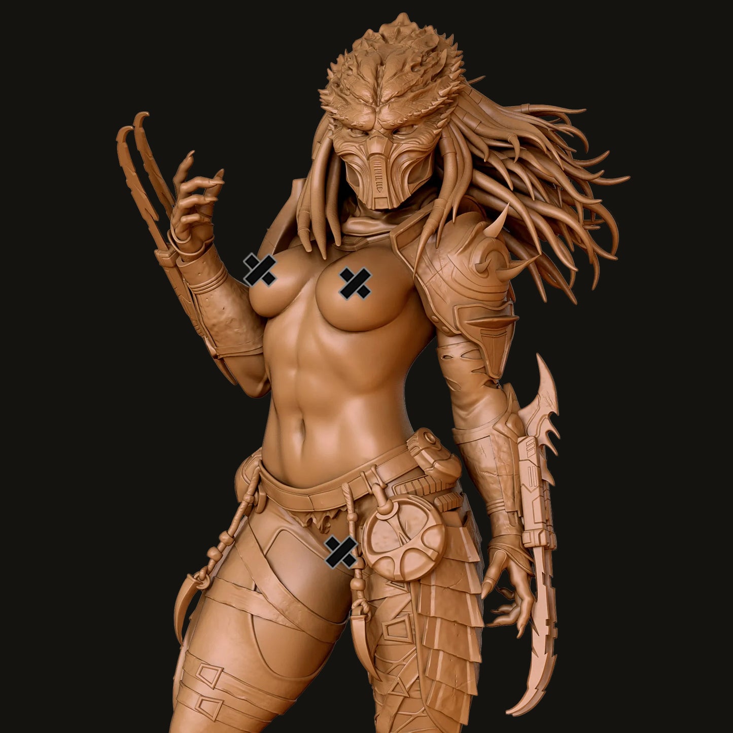 Female Trophy Hunter Alien Pinup Adult 3D Resin Figurine Model Kit