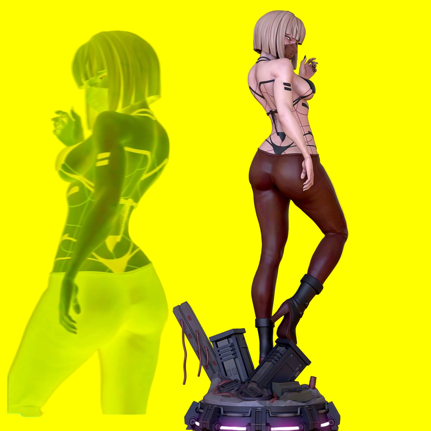 Hacker Waifu Pinup Adult 3D Resin Figurine Model Kit
