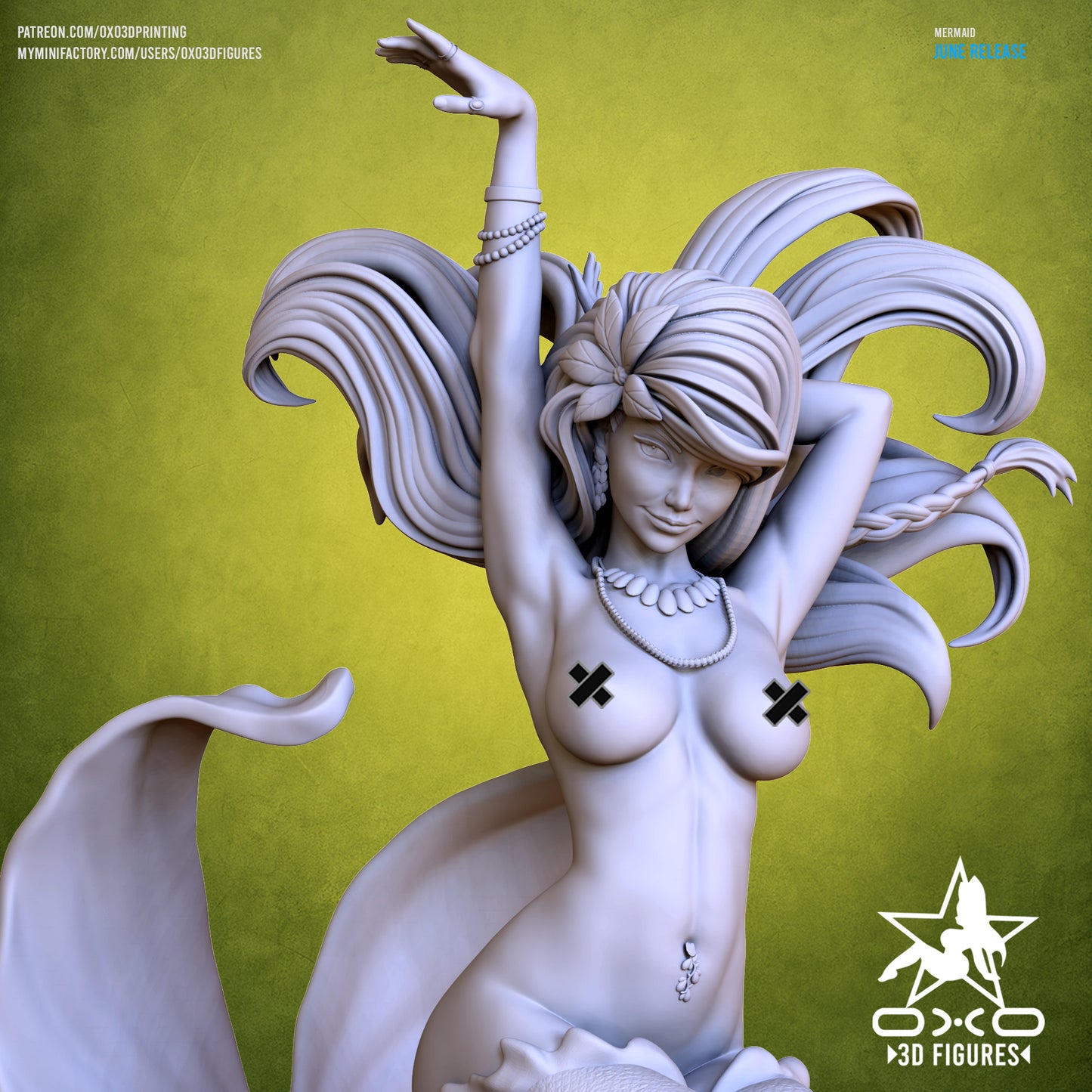 Mermaid of the Seas Pinup Adult 3D Resin Figurine Model Kit