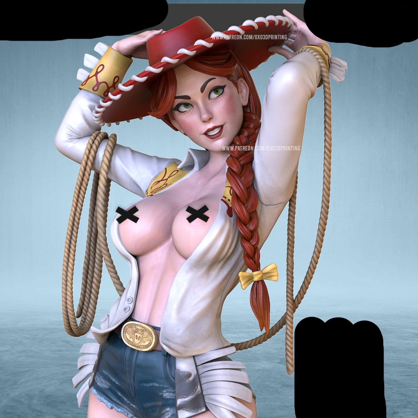 Cowgirl Adult 3D Resin Figurine Model Kit