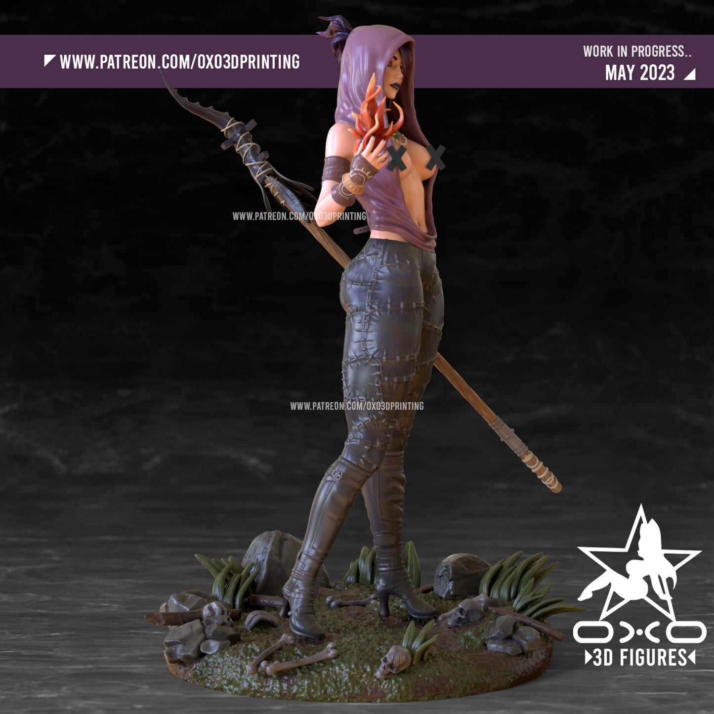 Ancient Sorceress Pinup 3D Resin Model