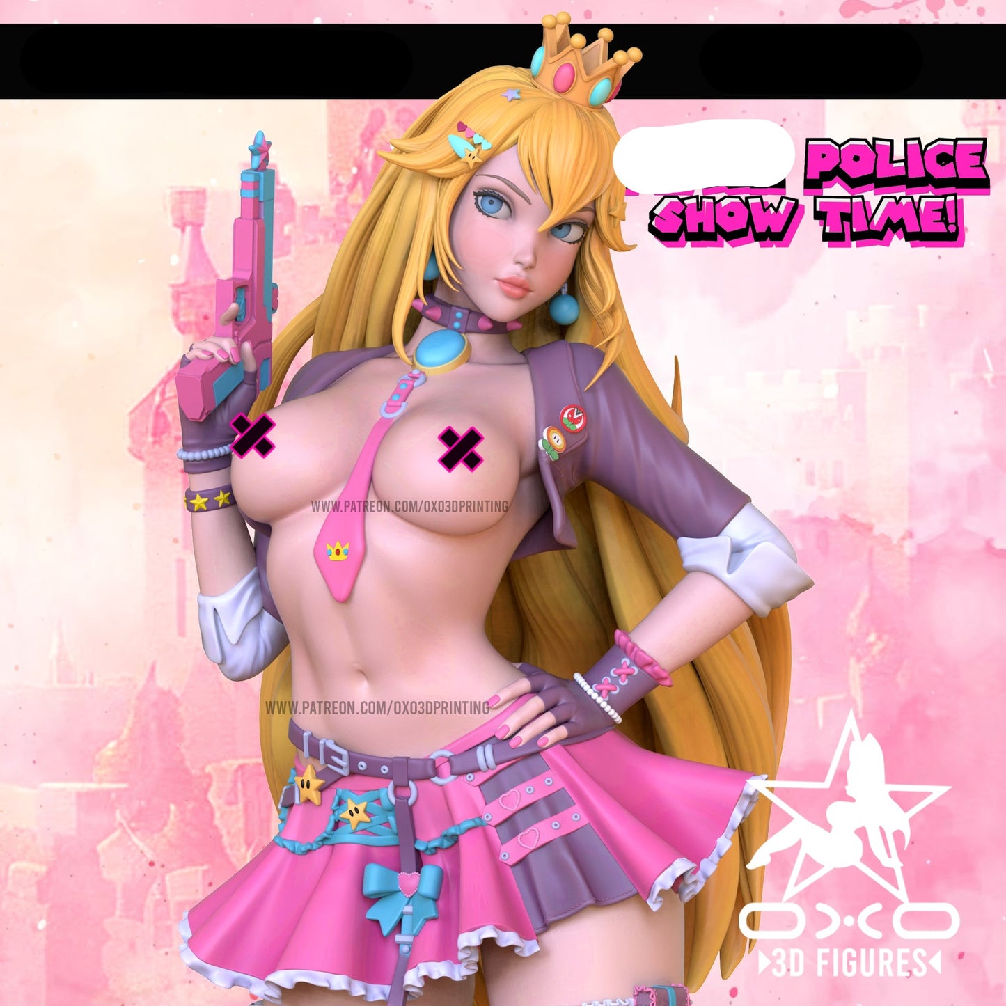 Princess Police Pinup 3D Resin Figurine Model Kit