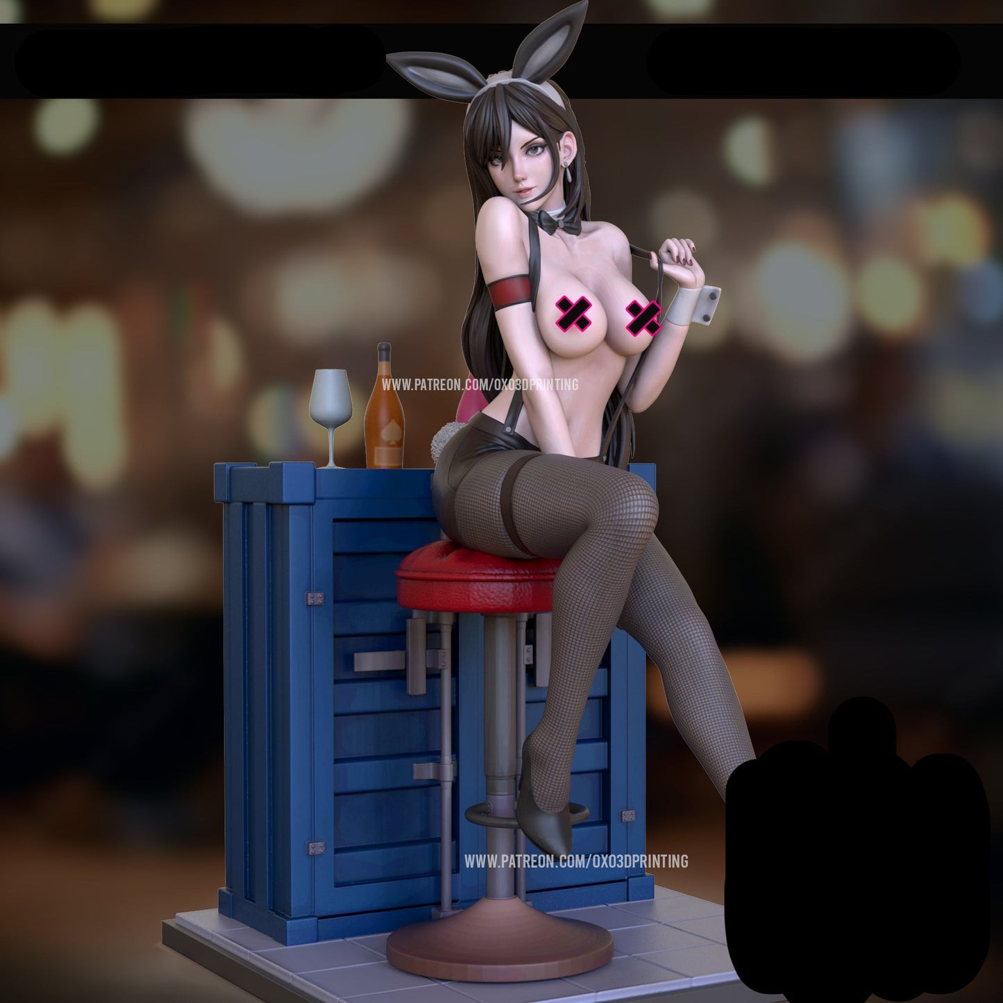 Bunny Bartender Adult 3D Resin Figurine Model Kit