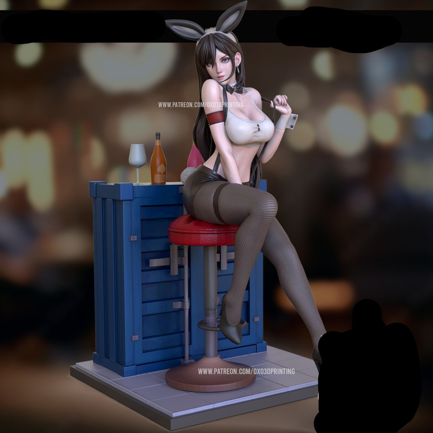 Bunny Bartender Adult 3D Resin Figurine Model Kit