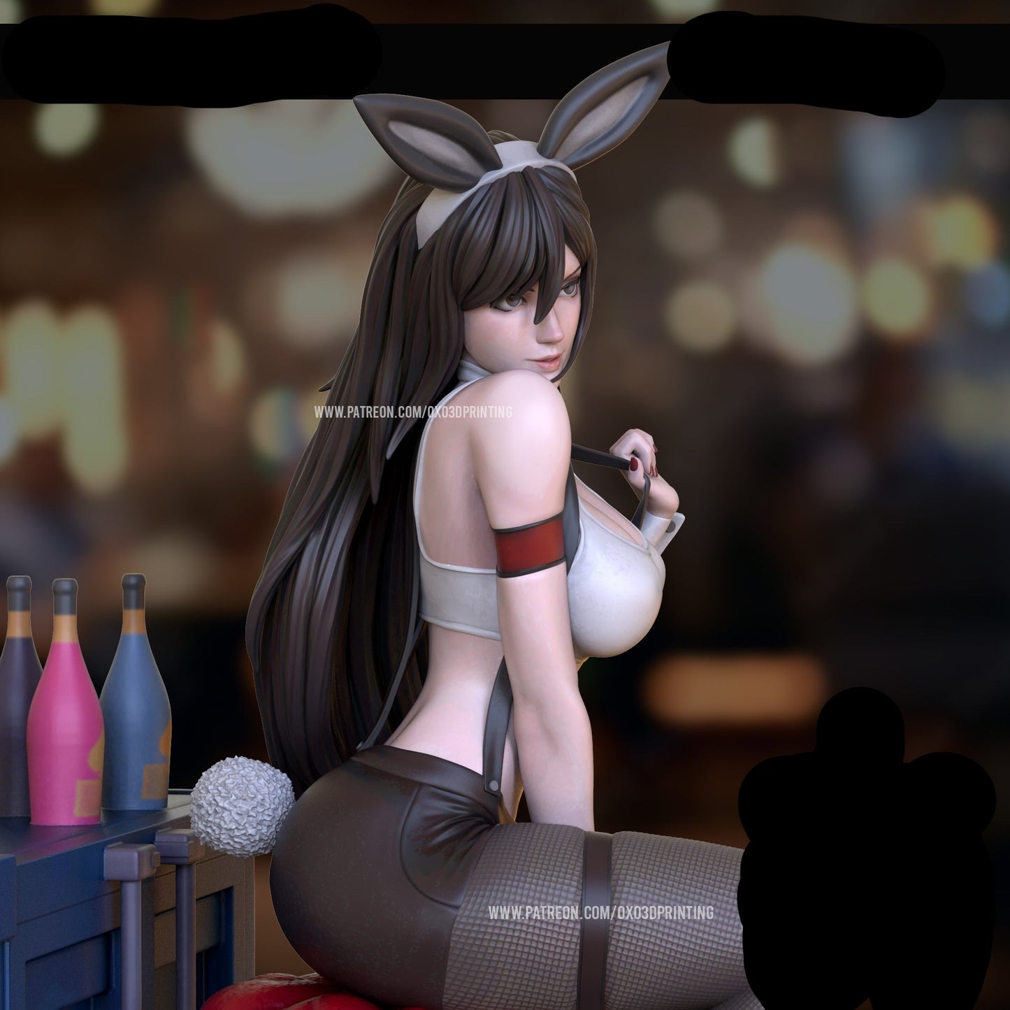 Bunny Bartender Adult 3D Resin Figurine Model Kit