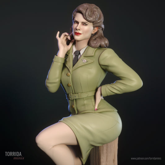 Classic Agent Pinup Adult 3D Resin Figurine Model Kit