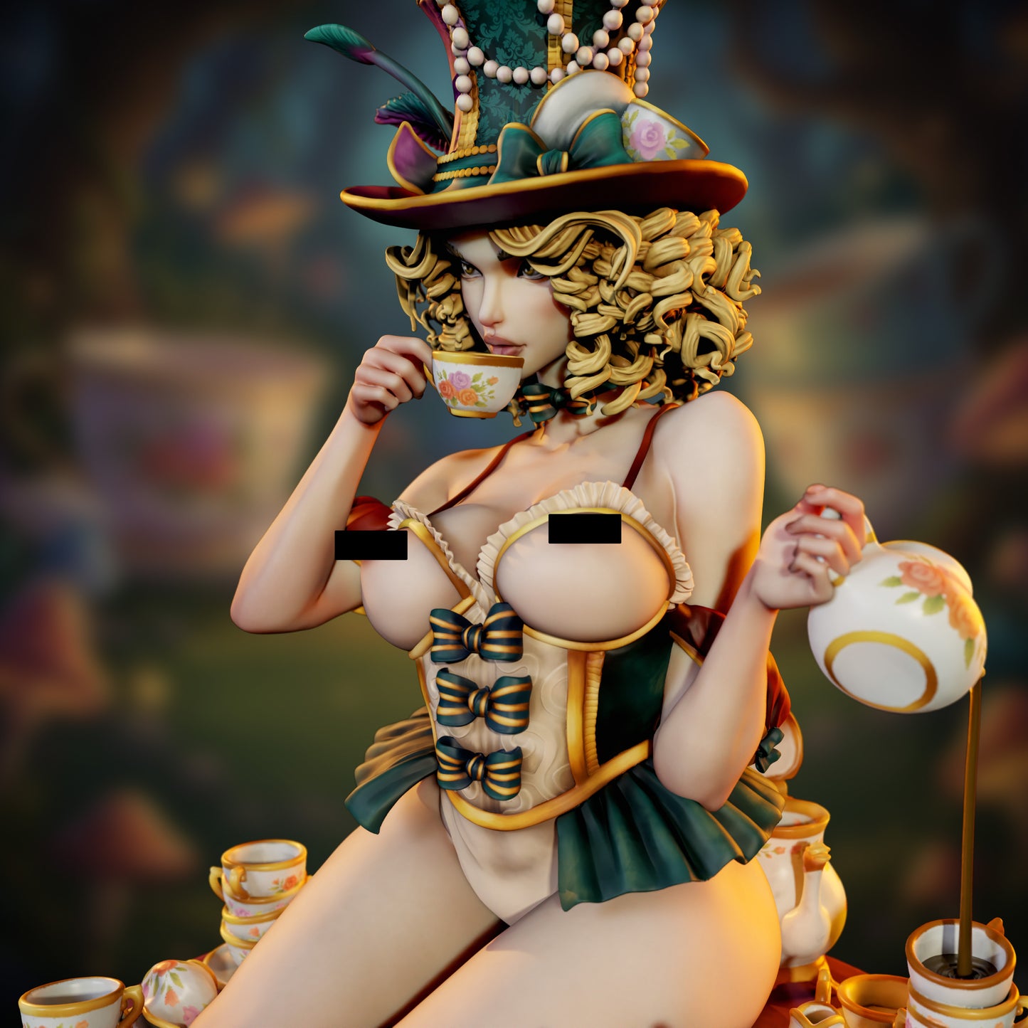The Mad hatter Pinup by SiryllArt Adult 3D Resin Figurine Model Kit