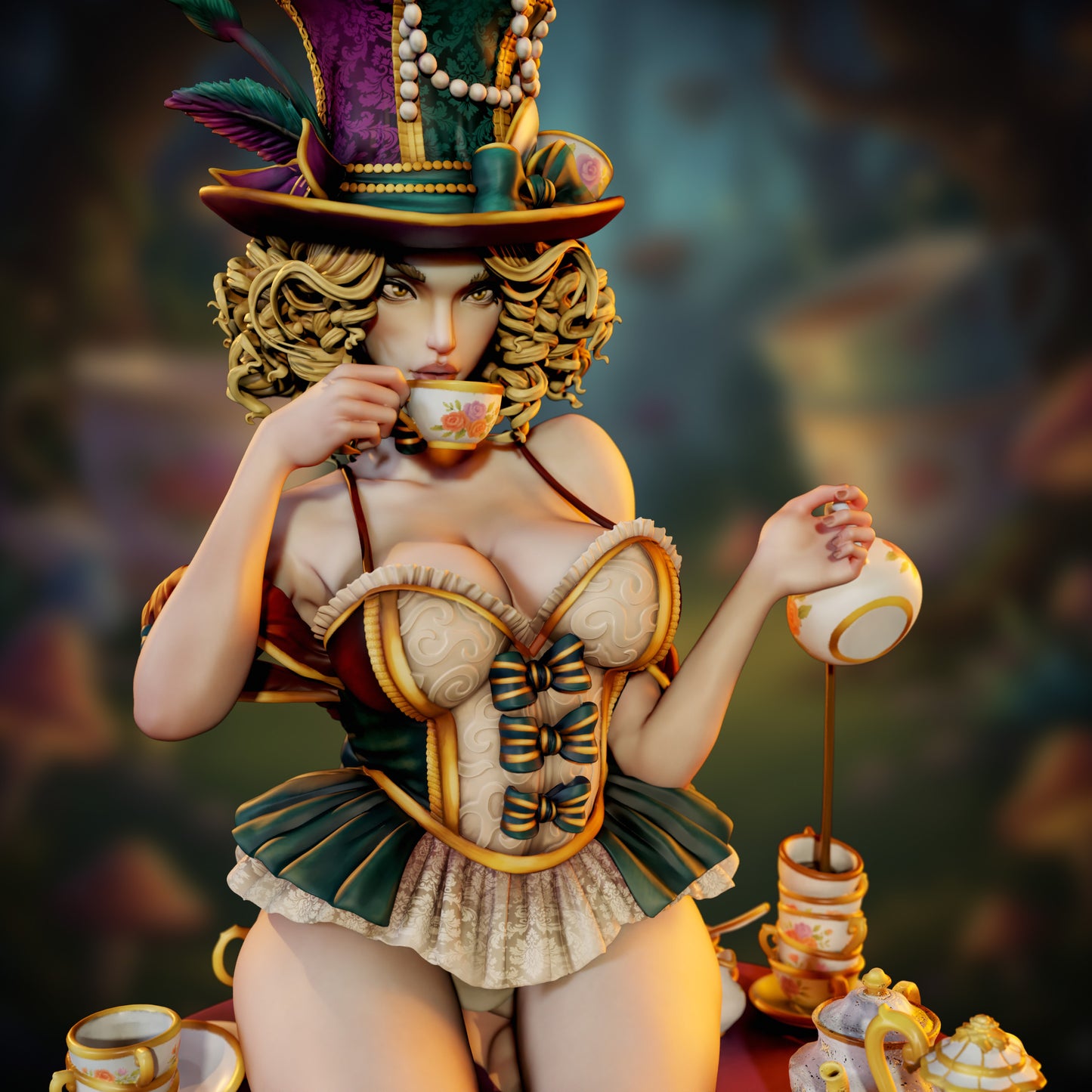 The Mad hatter Pinup by SiryllArt Adult 3D Resin Figurine Model Kit