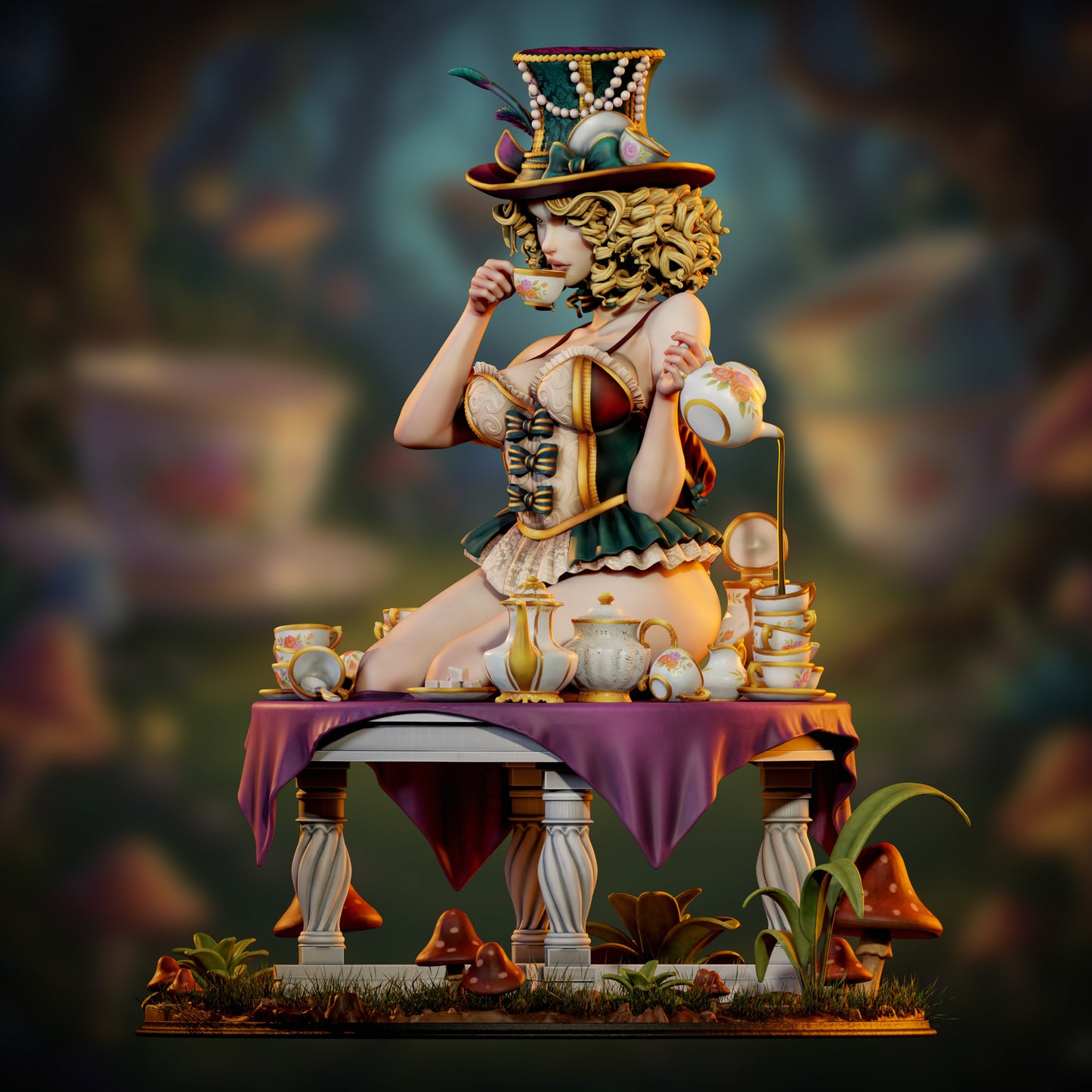 The Mad hatter Pinup by SiryllArt Adult 3D Resin Figurine Model Kit
