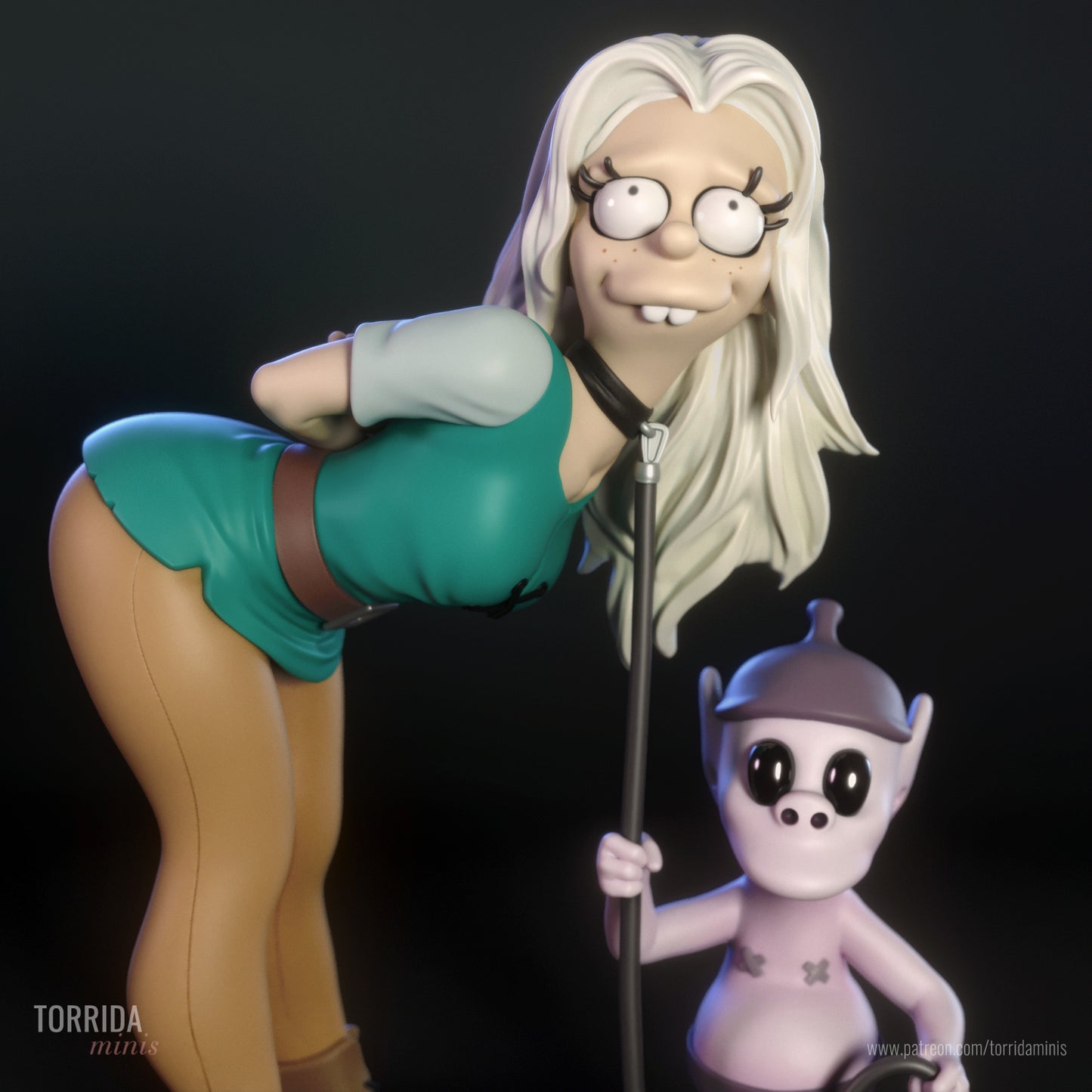 Drunk Queen Captured Pinup Adult 3D Resin Figurine Model Kit