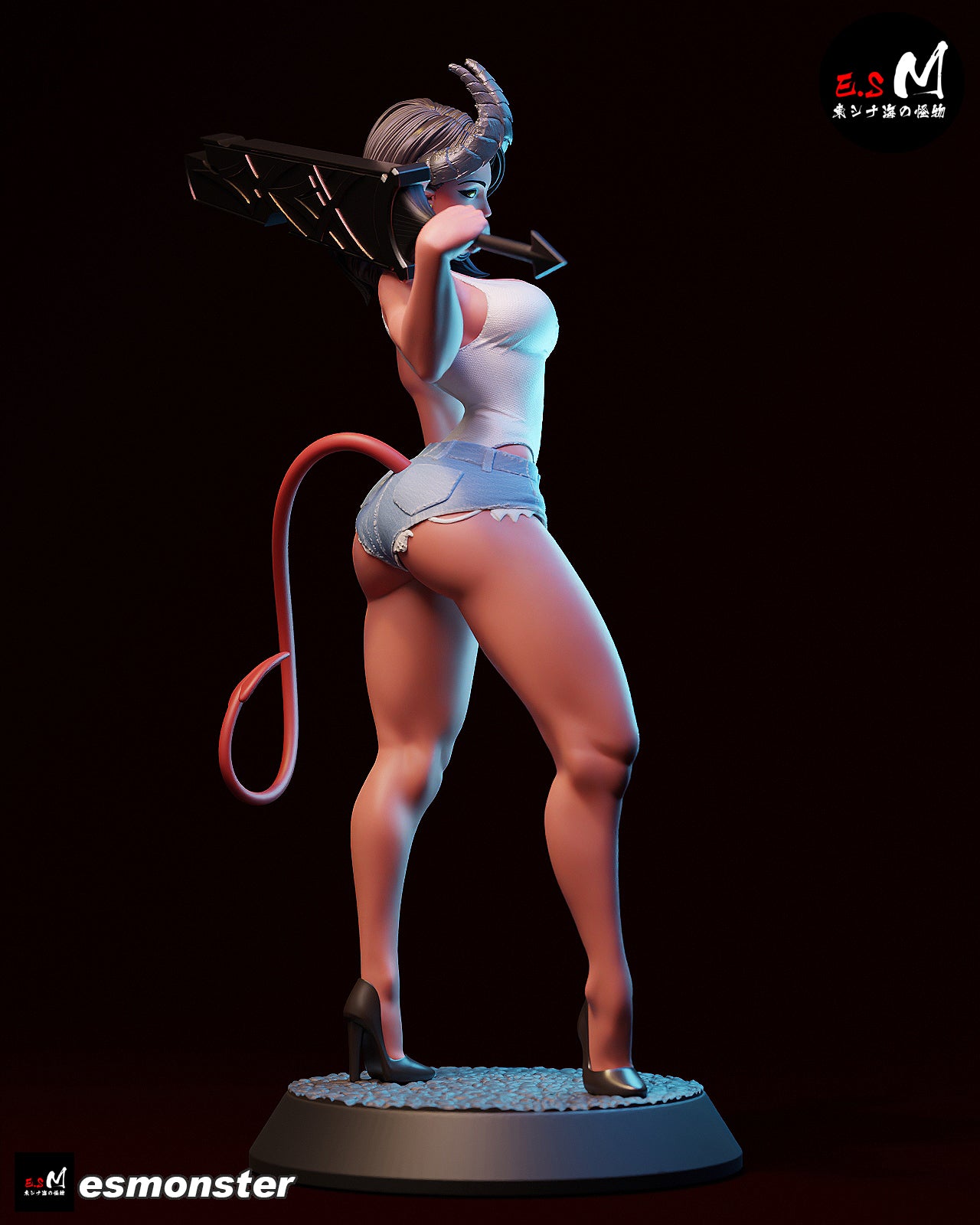 Demon Heroine Girl Adult Pinup 3D Resin Model
