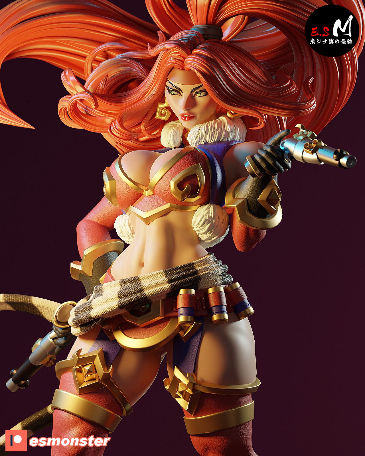 Outlaw Fighter Pinup 3D Resin Model