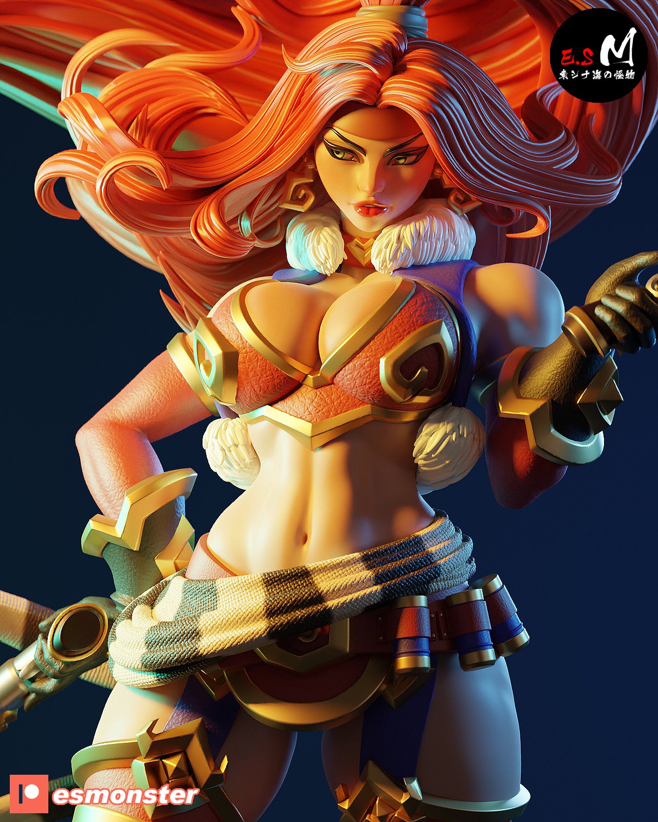 Outlaw Fighter Pinup 3D Resin Model