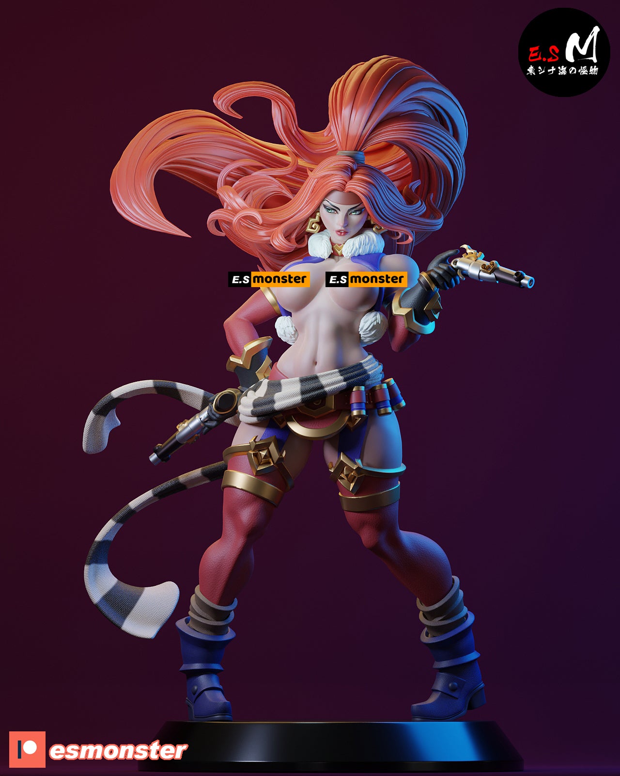 Outlaw Fighter Pinup 3D Resin Model