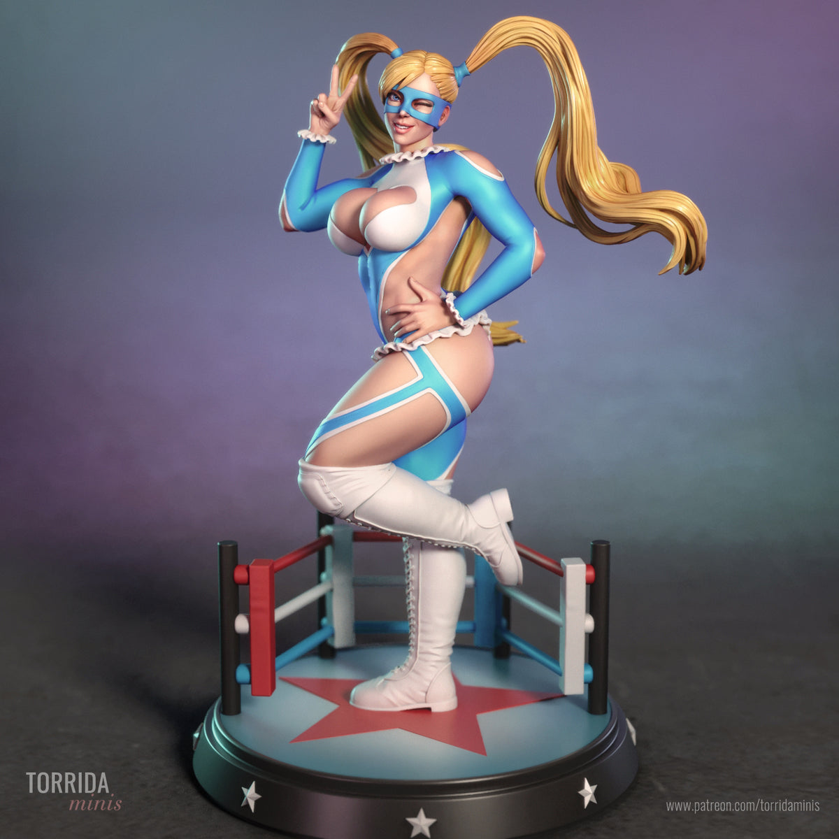 Grappler fighter Pinup Adult 3D ABS Resin Figurine Model Kit