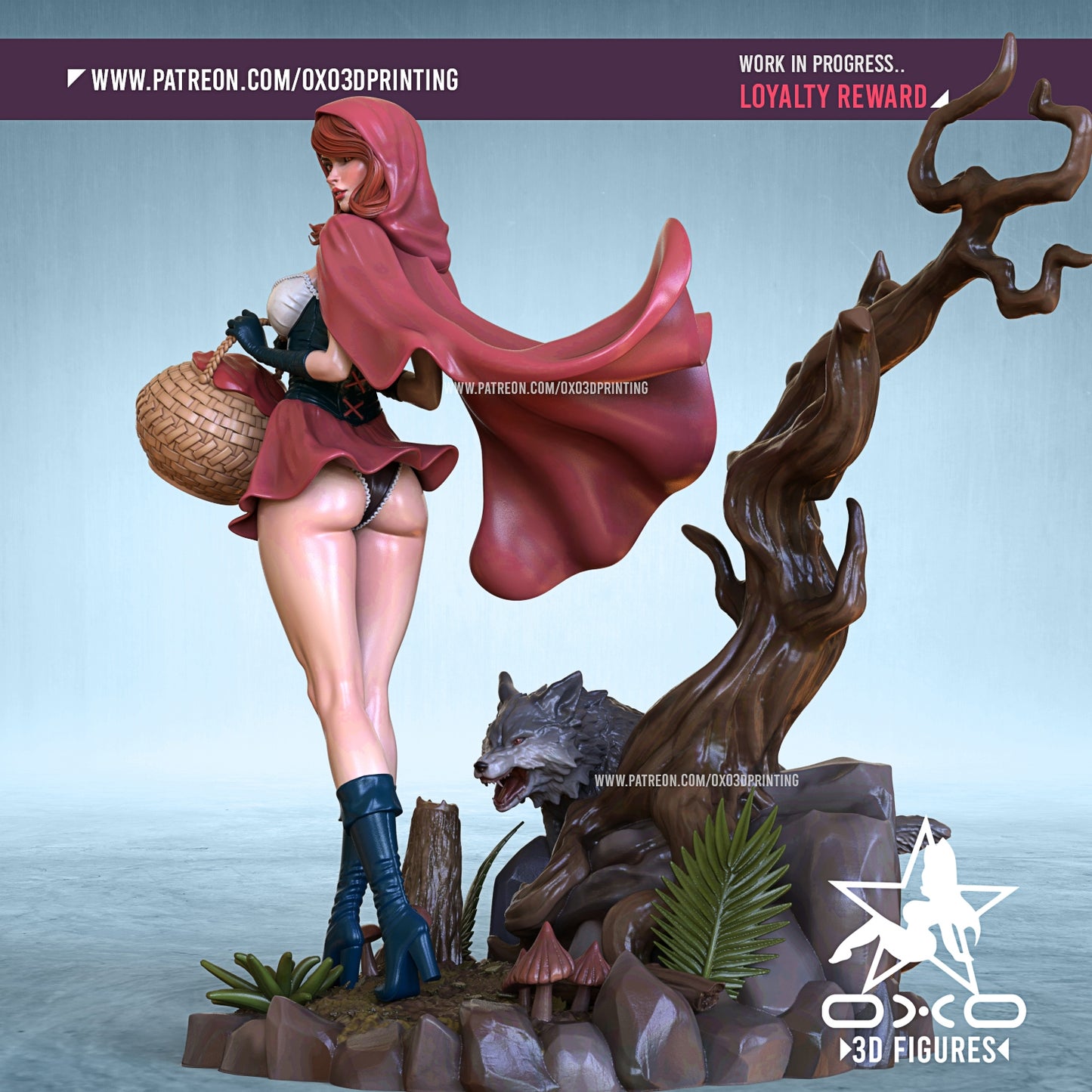 Red Riding Hood Pinup 3d Resin Model