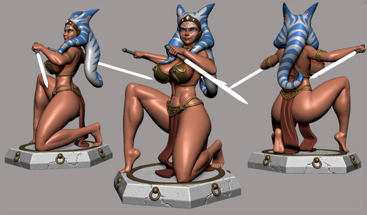 Light Space Warrior Pinup 3D Resin Figurine