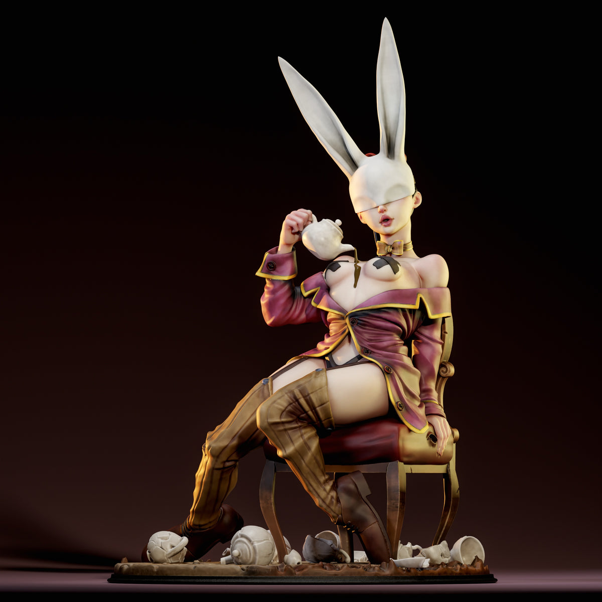 March Hare Pinup by SiryllArt Adult 3D ABS Resin Figurine Model Kit