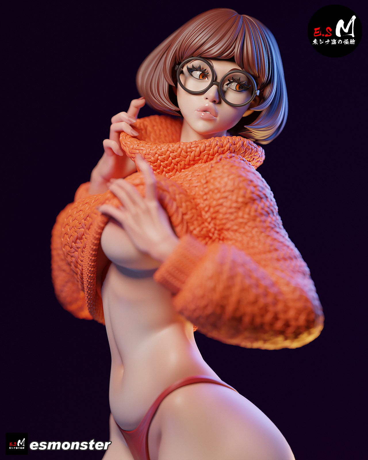 Nerdy Girl Beachwear Adult Pinup 3D Resin Model