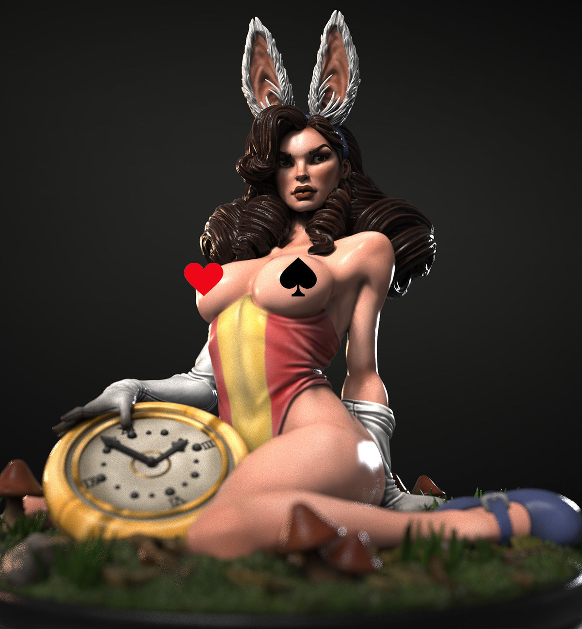White Rabbit Pinup by SiryllArt Adult 3D ABS Resin Figurine Model Kit
