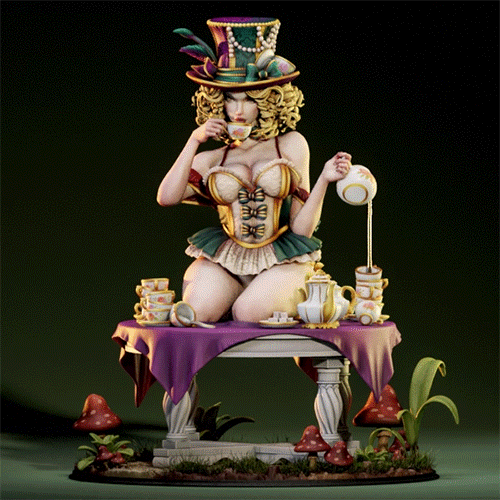 The Mad hatter Pinup by SiryllArt Adult 3D Resin Figurine Model Kit