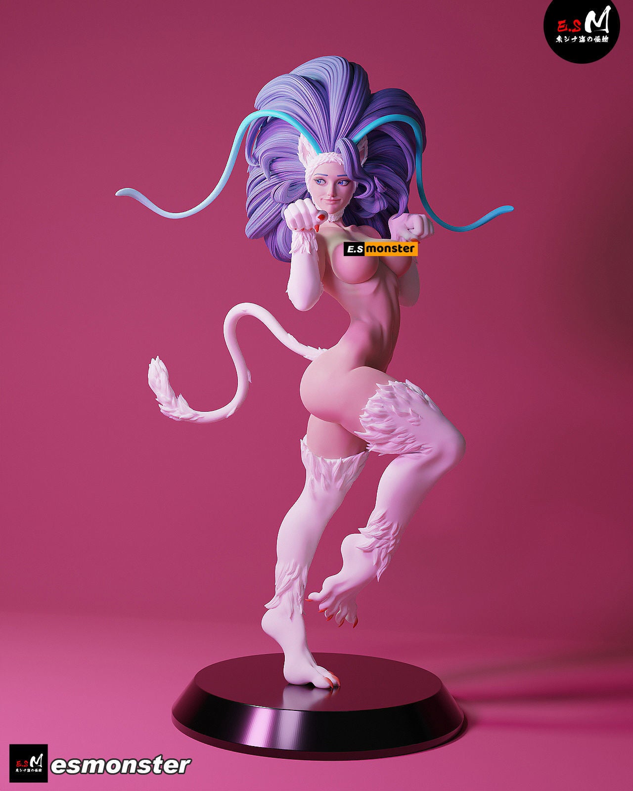 Feline Fighter Pinup 3D Resin Model