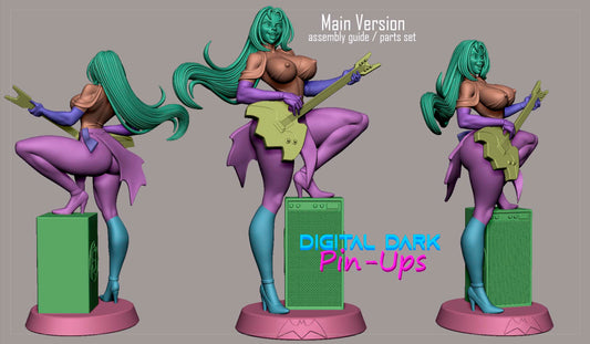Witch with a Guitar Pinup Adult 3D Resin Figurine