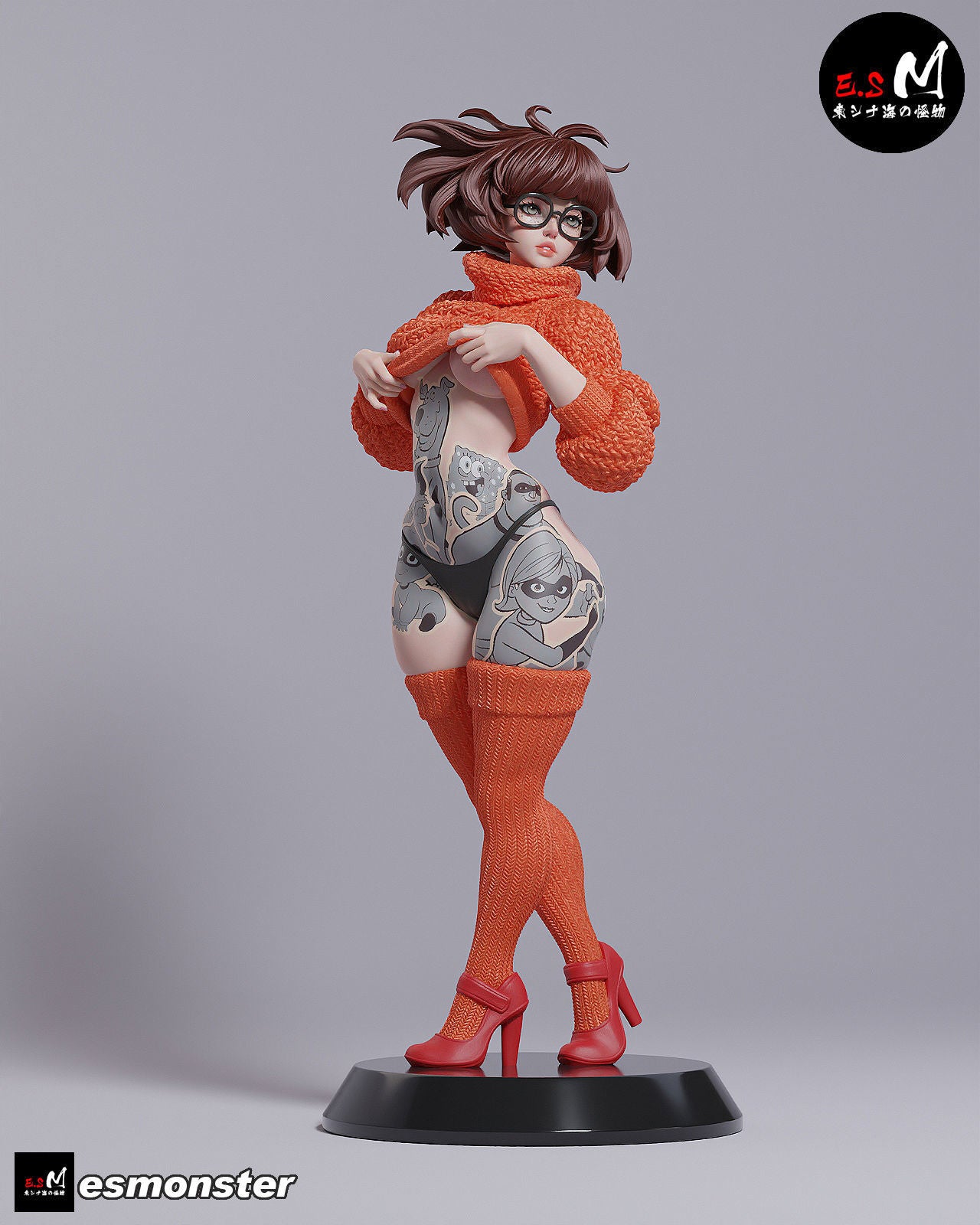 Cartoon Mystery Nerd Pinup 3D Resin Model.