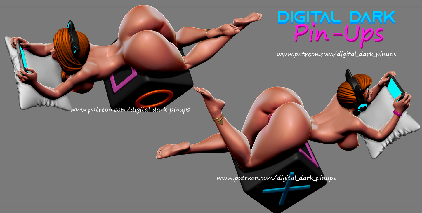 Gamer Girl #3 Pinup 3D Figurine Model Kit