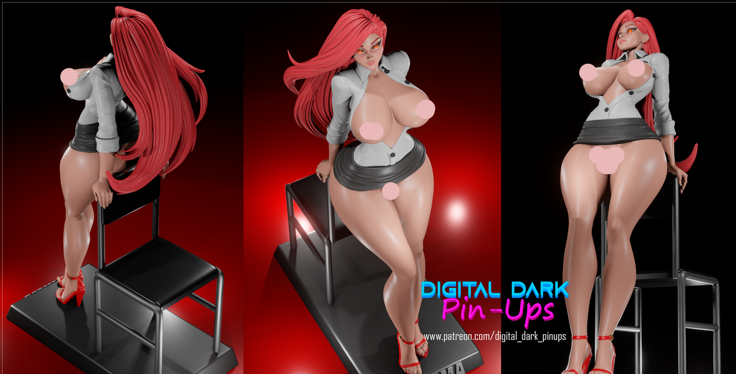 Devil Girl Pinup 3D Resin Figurine Model Kit