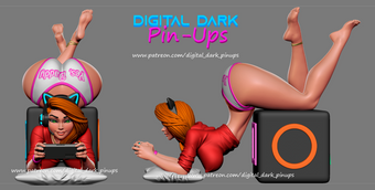Gamer Girl #3 Pinup 3D Figurine Model Kit