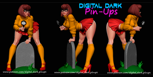 Nerdy Cemetery Pinup 3D Resin Figurine Model Kit