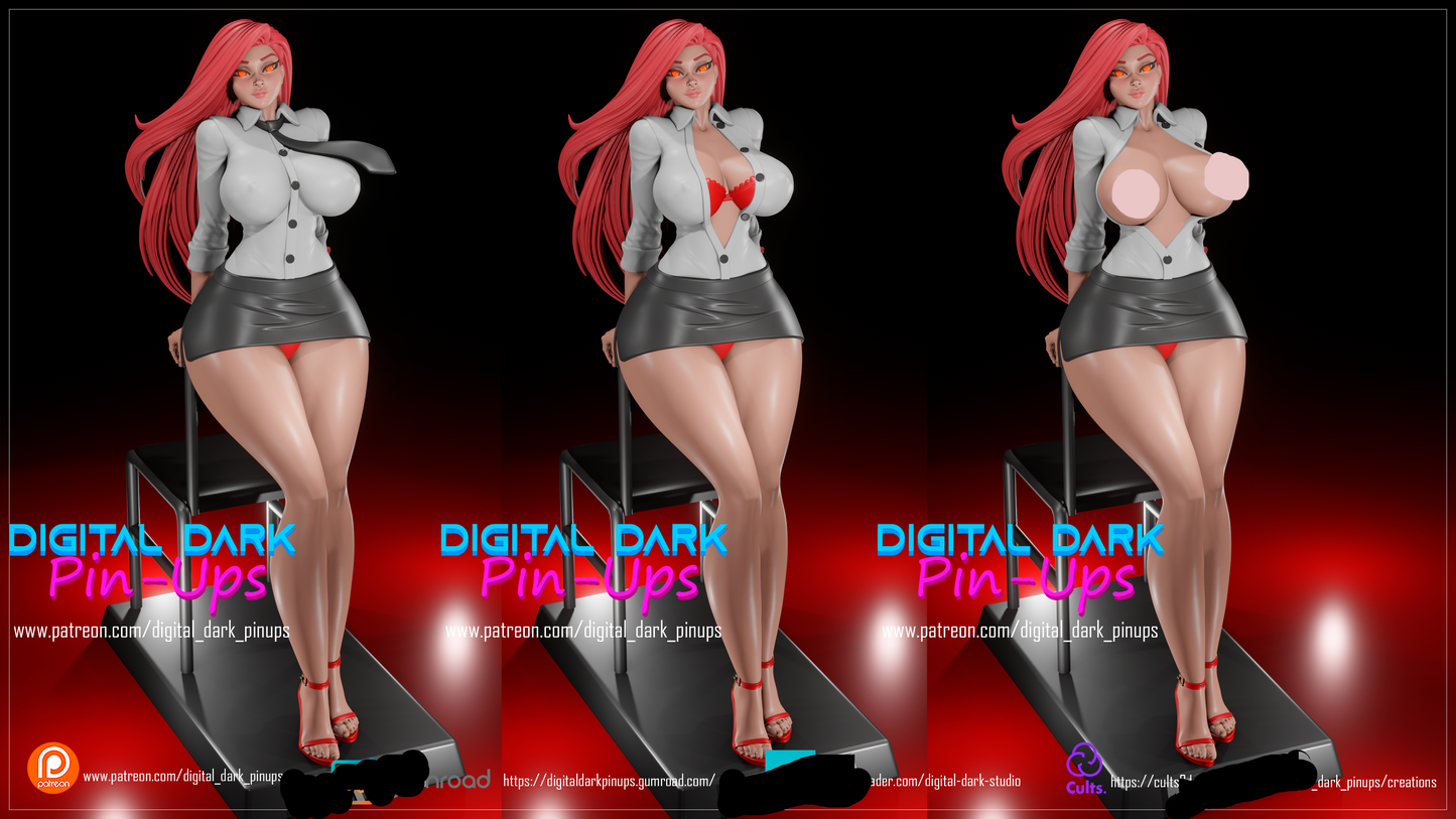 Devil Girl Pinup 3D Resin Figurine Model Kit