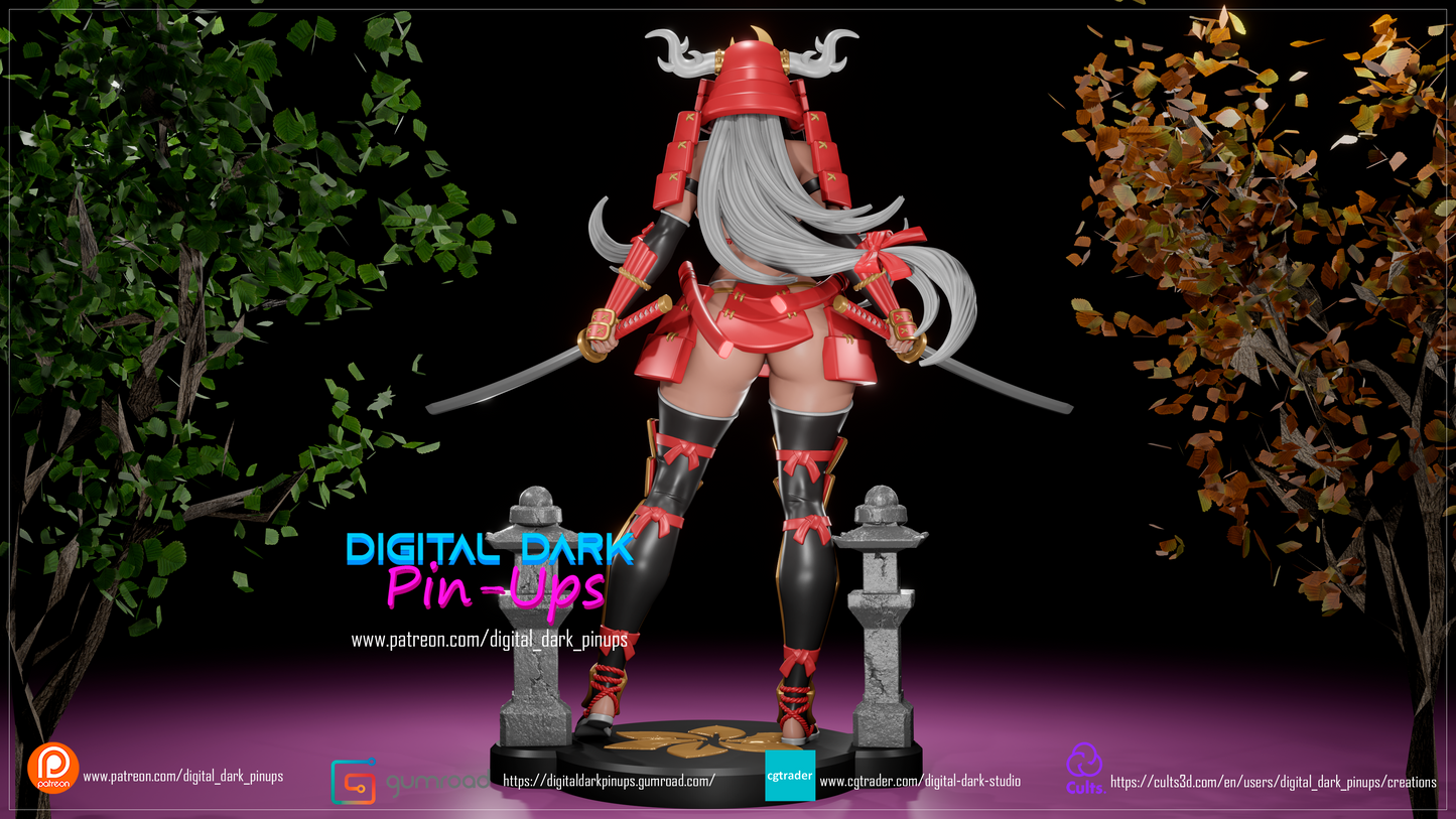 Sexy Pinup Samurai 3D Resin Figurine