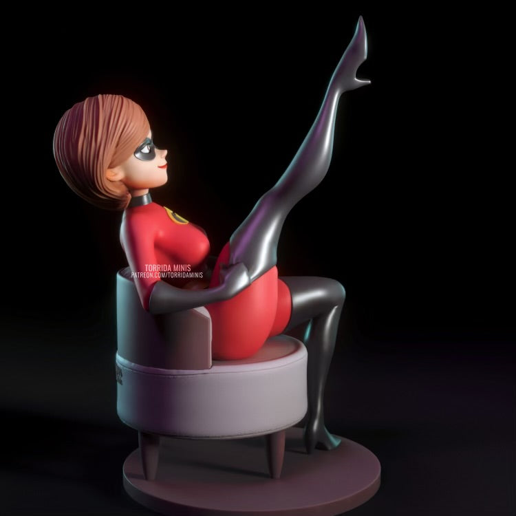 Superhero Mom in chair 3D Resin Figurine Model Kit