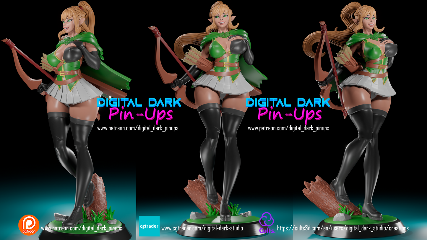 Elf Archer Pinup 3D Resin Figurine