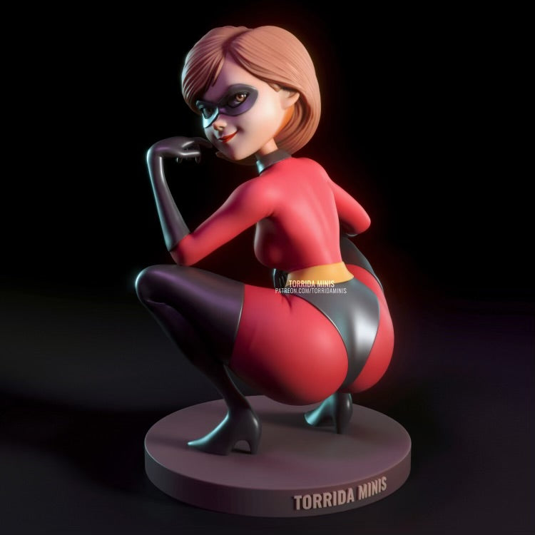 Superhero Mom Kneeling 3D Figurine Model Kit