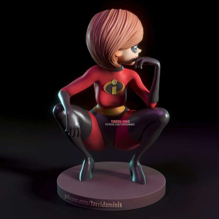 Superhero Mom Kneeling 3D Figurine Model Kit