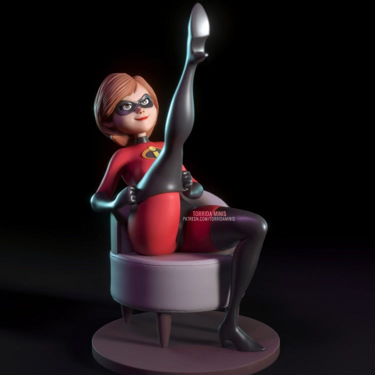 Superhero Mom in chair 3D Resin Figurine Model Kit