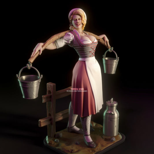 Milk Maid "Anna" Adult Pinup 3D Resin Figurine Model Kit