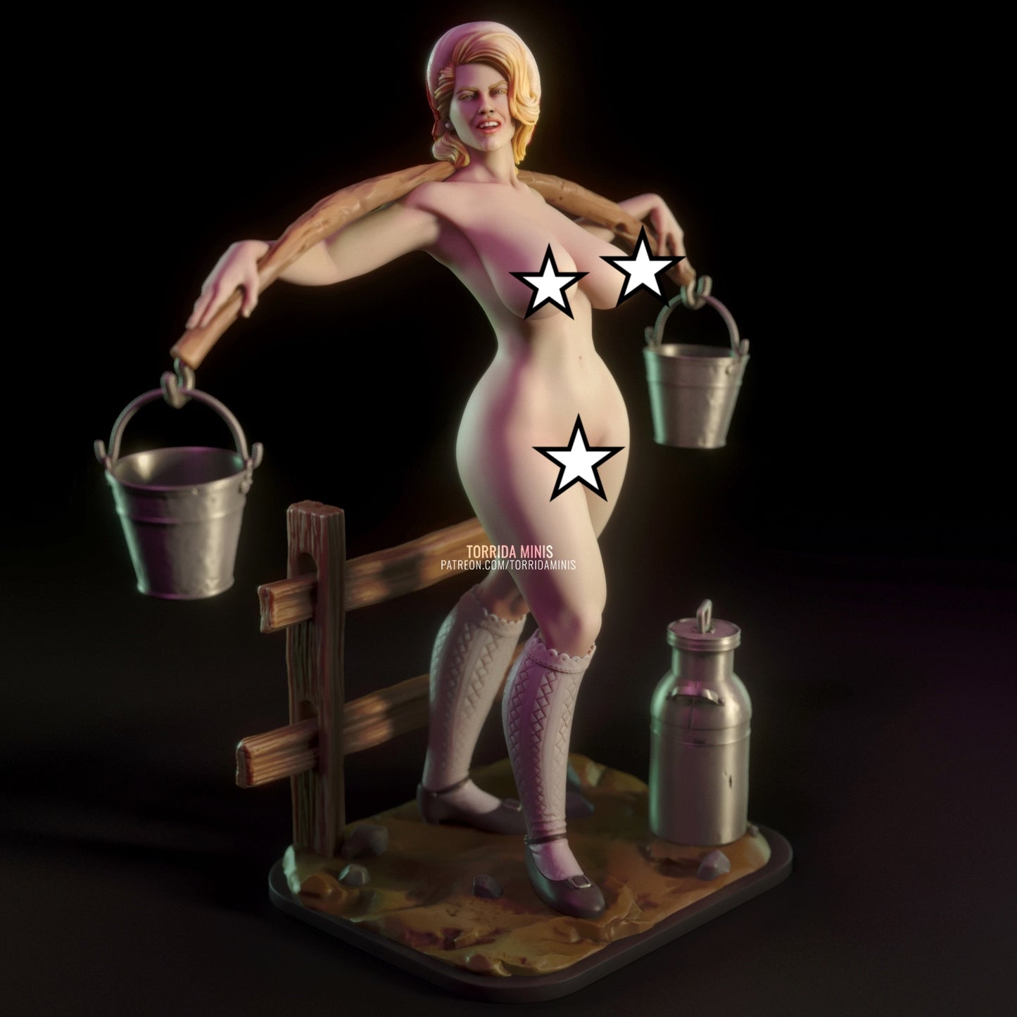 Milk Maid "Anna" Adult Pinup 3D Resin Figurine Model Kit