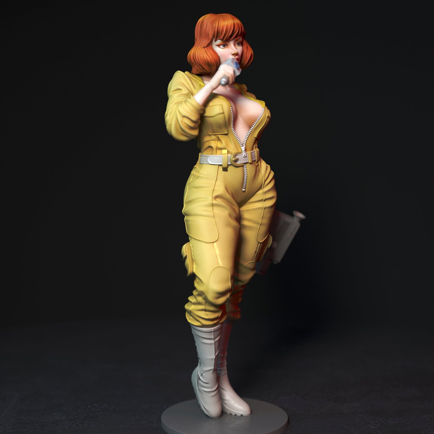 Reporter Girl Pinup 3D Resin Figurine Model Kit