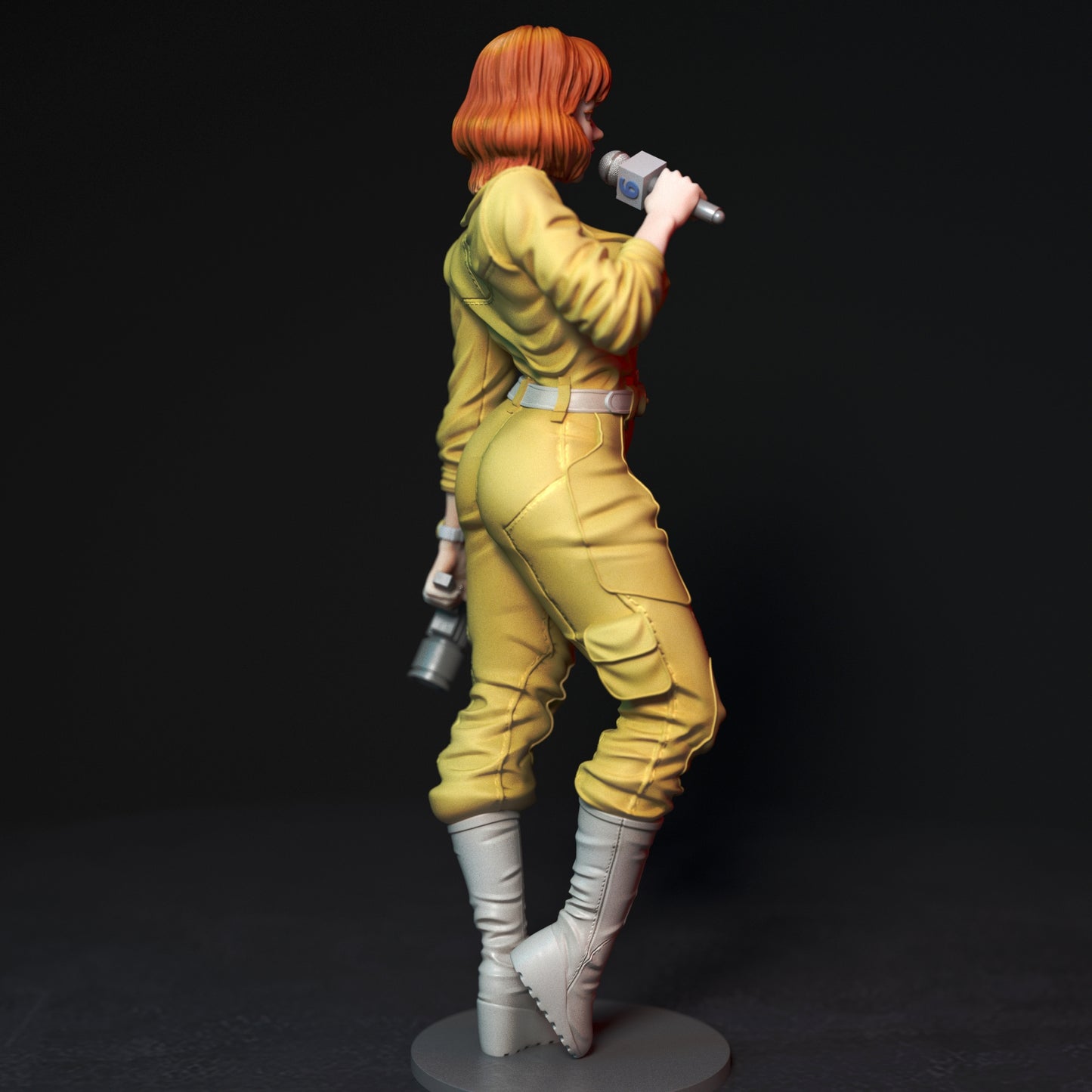 Reporter Girl Pinup 3D Resin Figurine Model Kit