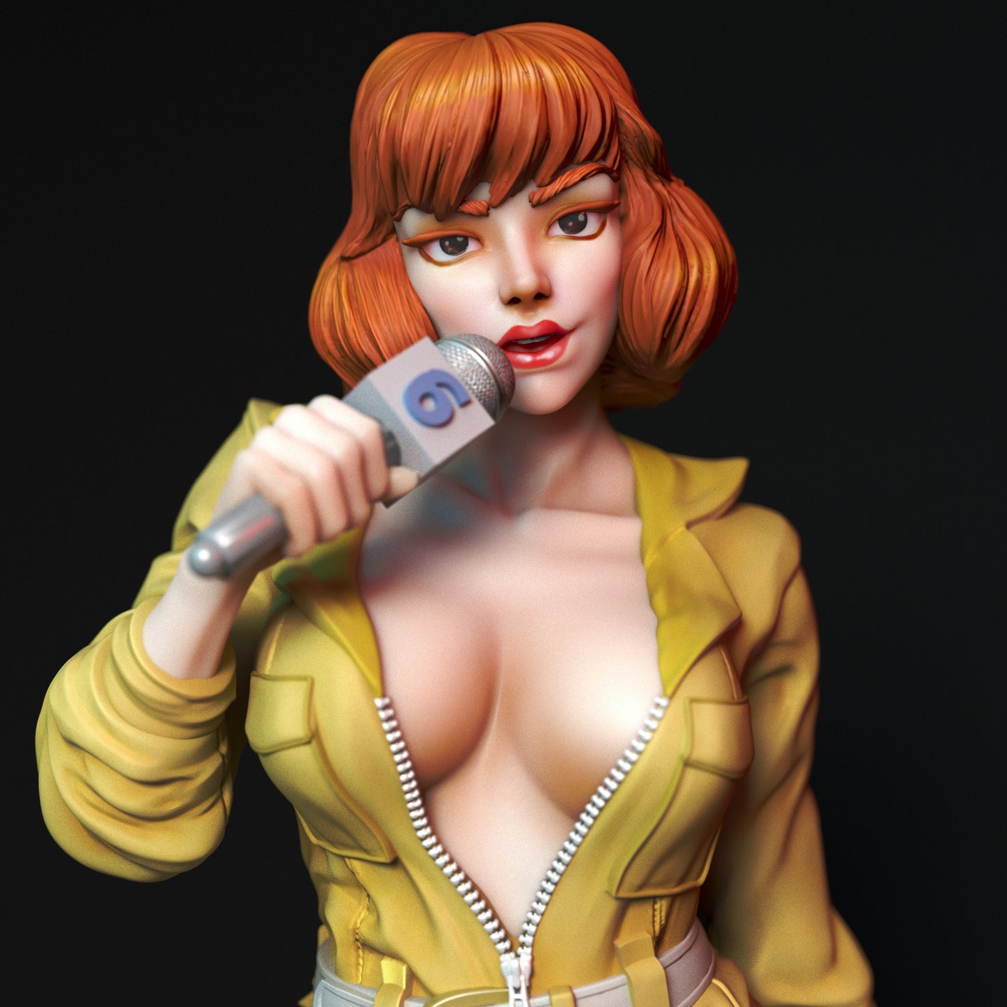 Reporter Girl Pinup 3D Resin Figurine Model Kit