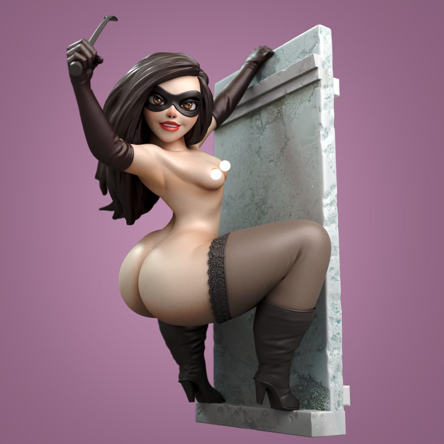 Naughty Auntie Adult Pinup 3D Resin Figurine Model Kit