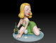 Drinking Mom Pinup 3D Resin Figurine Model Kit