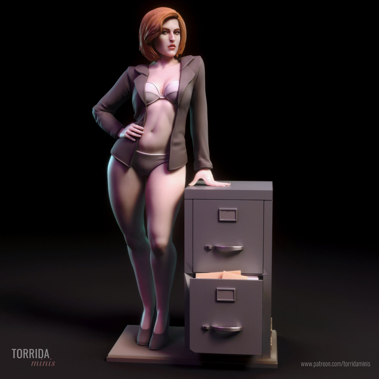 FBI Agent Adult Pinup 3D Printed Figurine Model Kit