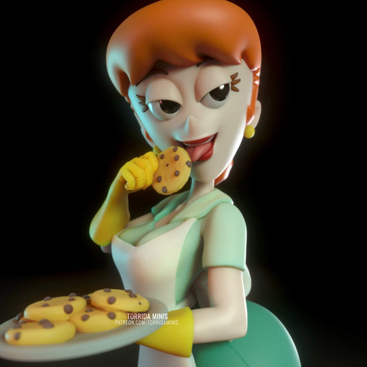 Cooking Nerd Mom 3d Resin Figurine kit.