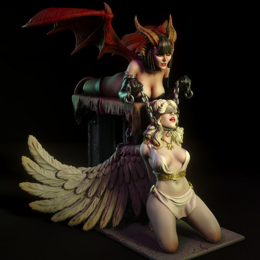 Angel and Demon 3D Resin Figurine Model Kit